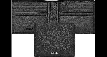 HUGO BOSS Leren Kaarthoes Classic Grained Card Case Black Zwart
