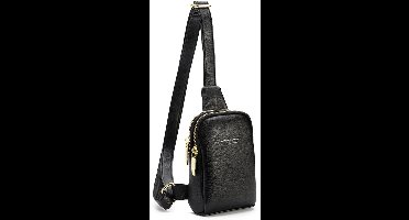Kleine Crossbodytas Voor Dames, Compacte Schoudertas Van PU-leer, Modieuze Schoudertas Voor Winkelen En Reizen, Lichtgewicht Crossbodytas - Zwart