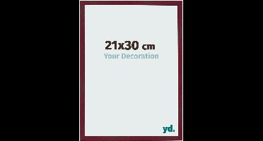 Your Decoration - Fotolijst 21x30 cm - MDF - Wijnrood Geveegd - Bologna