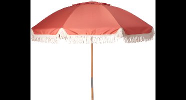 Pro Beach Strand / tuin Parasol Fiji - D180 cm - polyester/hout - terracotta - waterafstotend - tweedelige paal