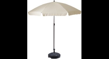 Pro Garden tuin Parasol Kreta - D200 cm - wit - waterafstotend - incl parasolvoet