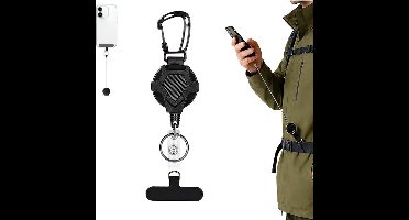 1 stuk anti-diefstal telefoonkoord - uitschuifbare anti-diefstal telefoonhouder met uittrekbare sleutelhanger, telefoonkoord met karabijnhaak, telefoonaccessoires voor reizen en wandelen