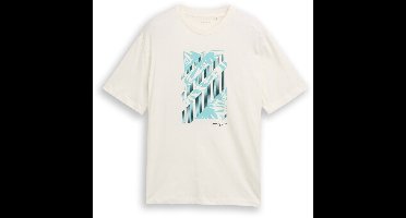 Tom Tailor - T-shirt met print - Maat S - Gardenia White