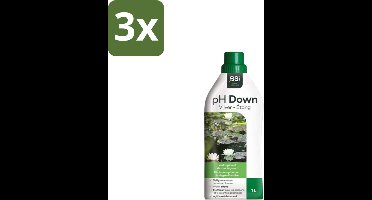 BSI – Aqua pH- – pH Verlager voor Zwembadwater – 1 L - Bulkverpakking - 3 stuks