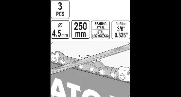 Yato - Vijlenset - Rond - 250 mm - Staal