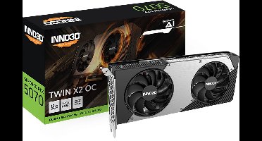 INNO3D NVIDIA GeForce RTX 5070 TWIN X2 OC - Videokaart - 12GB - GDDR7 - PCIe 5.0 - 1x HDMI 2.1 - 3x DisplayPort 2.1