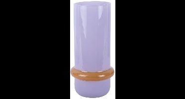 Present Time Vaas Animado Anillo Large - Zachtpaars - 13.5x13.5x28cm - Glas - Modern - Bloemenvaas - Woondecoratie - Decoratieve vaas voor woonkamer of slaapkamer - Moederdag - Moederdag cadeautje - Moederdag cadeau voor mama