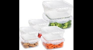 Plasticforte Vershoudbakjes set Classic - 8x stuks - vriezer en magnetron - kunststof - diverse maten - 600-800-1000-1600 ml