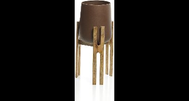 Plantenstandaard Bruin Hout Beton Design - M