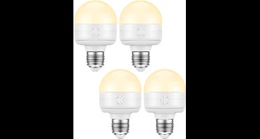 4 Stuks E27 Oplaadbare LED Lamp 7W met Afstandsbediening & Timer – Magnetische Dimbare Lamp met USB-C Opladen, 2500mAh Batterij, 3 Kleurtemperaturen – Draadloze Noodverlichting voor Binnen & Buiten