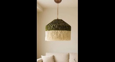 Asir - Kroonluchter - Groen, Crème - PLASTIC BEHUIZING - 40 x 70 x 40 cm