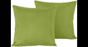 De Witte Lietaer Set Kussenslopen Olivia Cactus - 2 stuks - 40 x 40 cm - Groen - Katoen Satijn