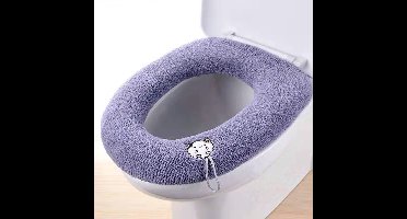 Toiletbrilhoes, Toiletbrilbeschermers, dikkere toiletbrilbeschermers, winterwarm, zacht wasbaar, stoelzittingbeschermer, toiletdekselbeschermer, bidethoes badkameraccessoires, pinguïnpatroon, paars, 1 stuk