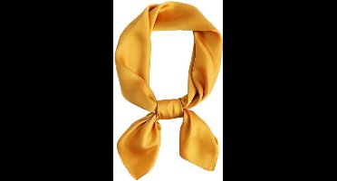 Effen vierkante damessjaal, ademende lichtgewicht sjaal, hoofdband, multifunctionele modieuze imitatiezijden sjaal voor bandana's, haarbanden, nekbanden, taillebanden en als shirtdecoratie, 70 x 70 cm, Geel