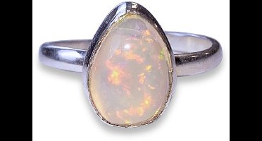 Opaal ring zilver druppel (verstelbaar)
