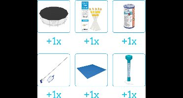 Zwembad Accessoirepakket voor Bestway Fast Set Opblaasbaar zwembad - 366x76 cm - Rond - Met filterpomp - Bestway - 57274 - 6-delig