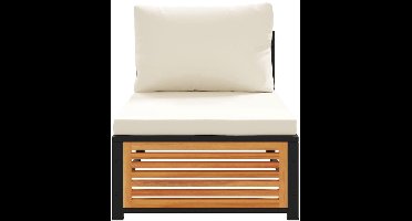 Tuinstoel – Tuinstoel – Balkonstoel – Loungestoel – Stoel Zonder Armleuningen – Massief Acaciahout – Inclusief Comfortabele Kussens