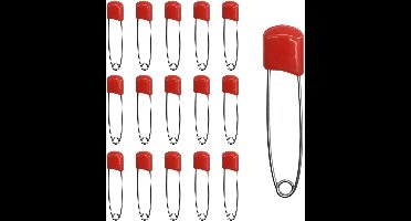 Luier Spelden - Veiligheidsspelden Baby - Luiers Bevestigen - Kunststof Kop - 54mm - Rood