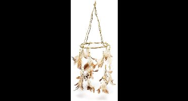 Dromenvanger Hennep Rond Bruin / Gebroken wit ±46x16cm - Native Dreamcatcher