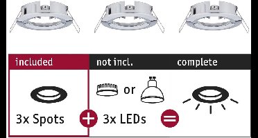 Inbouwlamp Choose Basisset star IP44 rond 78mm max. 3x10W 230V dimbaar Chroom