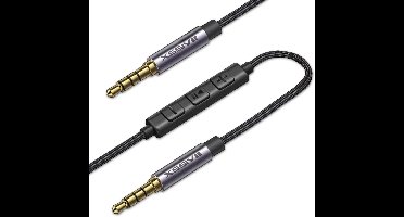 Aux Kabel met Microfoon en Afstandsbediening - Jack kabel 3.5 mm - male to male Audio Kabel - 3,5 mm Hoofdtelefoon Koptelefoon Verlengkabel -