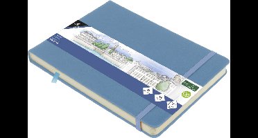 Kangaro schetsboek - A5 landscape - sky blue - met elastiek en lint - K-861315