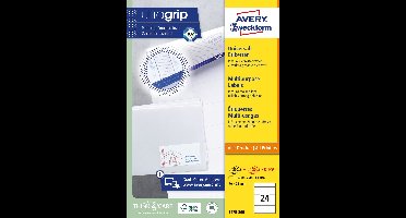 Avery witte etiketten QuickPeel  formaat 70 x 36 mm (b x h) 4.800 stuks 24 per blad doos van 200 blad