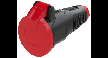 PCE 2512-sr Koppeling met randaarde Rubber, Kunststof 230 V Zwart, Rood IP54