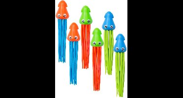 Bestway Duikringen inktvissen - 12x stuks - gekleurd - kunststof - duik spelletjes - zwembad speelgoed
