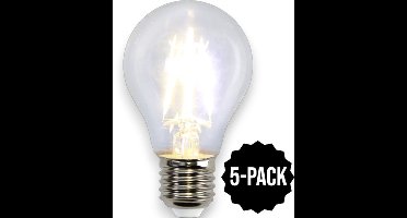 5-Pack | Standaard bol - E27 - 4W - Extra Warm Wit - 2700K - Filament - Helder
