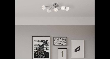 Globo - plafonniere - Elliott - nikkel - metaal - E14_LED - 54341-5