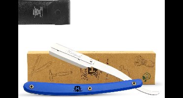 Haryali London Cut Throat Scheermes voor Mannen - Verwisselbaar Mesje - Ergonomisch Scheermes voor Mannen - Professioneel Scheermes - Koningsblauw