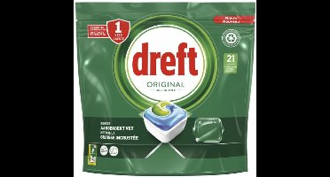 Dreft - Original All In One - Vaatwascapsules - Tegen Aangekoekt Vet - 21 Capsules