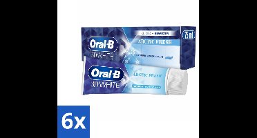 Oral-B - 3D White Arctic Fresh - Tandpasta - Whitening - Frisse Adem - 75 ml - Voordeelverpakking - 6 stuks