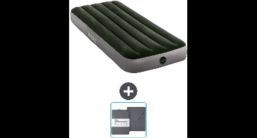 Intex Luchtbed - 1-Persoons - 76 x 191 x 25 cm - Groen - Inclusief en Hoeslaken