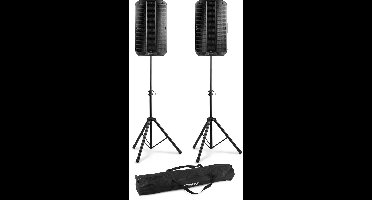 Vonyx VD712A actieve speakerset met Bluetooth, draadloze Stereo Pairing, statieven - 12 inch - 1600W