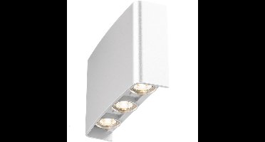 LED Wandlamp - Kingtron Victo - Up & Down - 6W 480lm - Aanpasbare Lichtkleur 3000K-4000K-6500K - Voor Buiten en Binnen - Waterdicht IP65 - Rechthoek - Wit