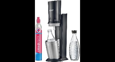 Bruiswatertoestel met CO2-cilinder en glazen flessen - Titanium