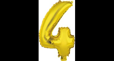 Amscan Folieballon Cijfer 4 35 Cm Goud