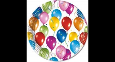 Procos Feestborden Balloons Fiesta 23 Cm Papier Wit 10-delig