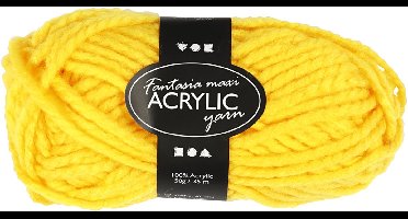 Fantasia Acrylgaren, L: 35 M, Maxi, geel, 50 gr/ 1 bol