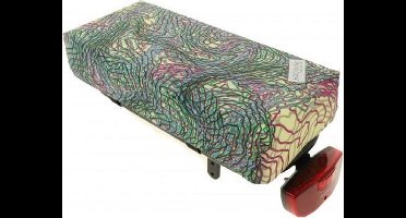 HOOODIE Big Cushie - Fietskussen Bagagedrager - Virtual spaghetti - Geel - Groen - Rood - Kussentje fietsstoeltje