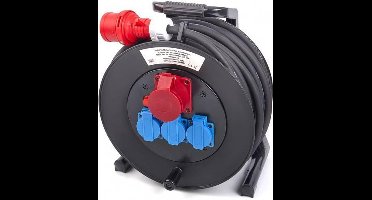 HBM PROFI 25 meter 230 en 380 Volt kabelhaspel 5x2,5 mm