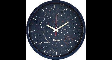 Fisura Wandklok Galaxy 30 Cm Staal/glas Blauw/wit