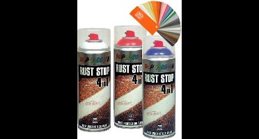 DupliColor Rust Stop 4 in 1 Spray 400ml - metaalverf spuitbus RAL9005