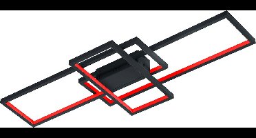 LED Plafondlamp WiZ - Smart LED - Plafondverlichting - Trion Tiagi - 36W - Aanpasbare Kleur - RGBW - Afstandsbediening - Dimbaar - Rechthoek - Mat Antraciet - Aluminium