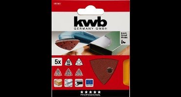 KWB schuurschijf Delta 93 x 93 mm - Korrel 40, 120 en 240 - Klittenbandhechting - 492800 - 5 stuks