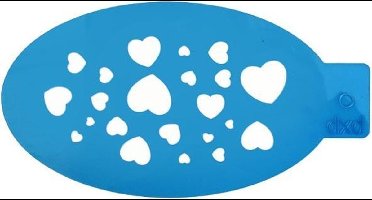 PartyXplosion Schmink sjabloon - Flexibel plastic met hartjes