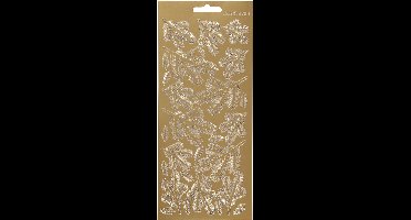 Stickers, twijgen, vel 10x23 cm, goud, 1 vel