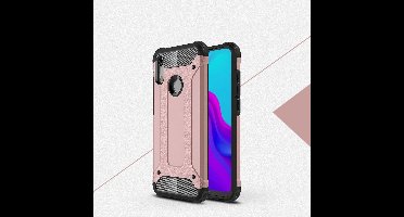 Ntech Hoesje Geschikt voor Huawei Y6 (2019) Dual layer Armor Hoesje - Rose Goud